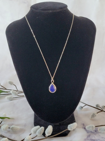 Lapis Drop Solitaire Pendant
