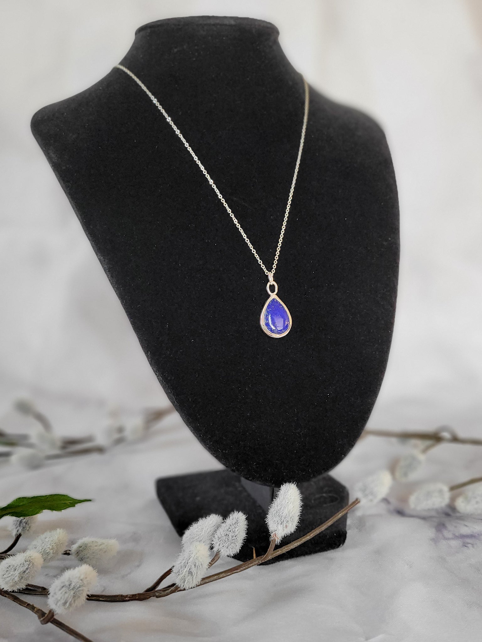 Lapis Drop Solitaire Pendant