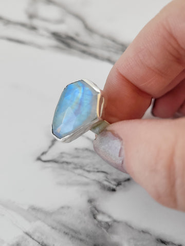 Moonstone Coffin Ring