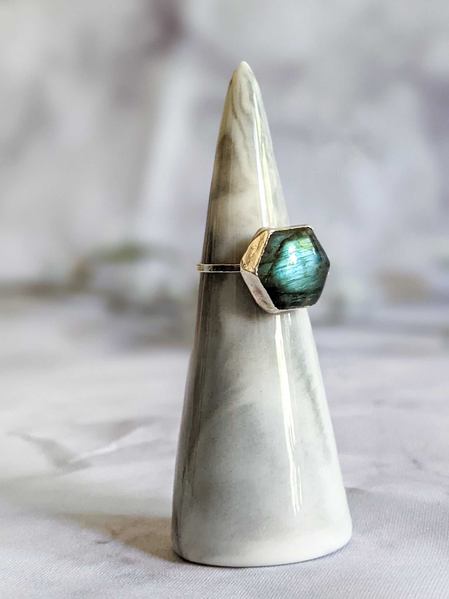 Labradorite Hex Ring