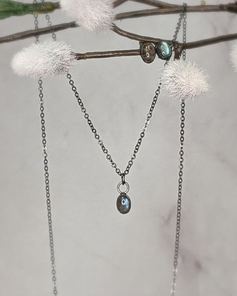 Labradorite Studs & Solitaire Set