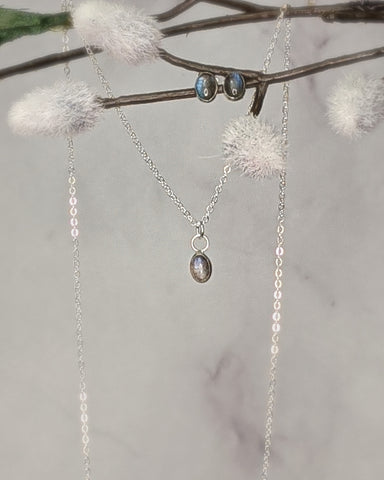 Labradorite Studs & Solitaire Set