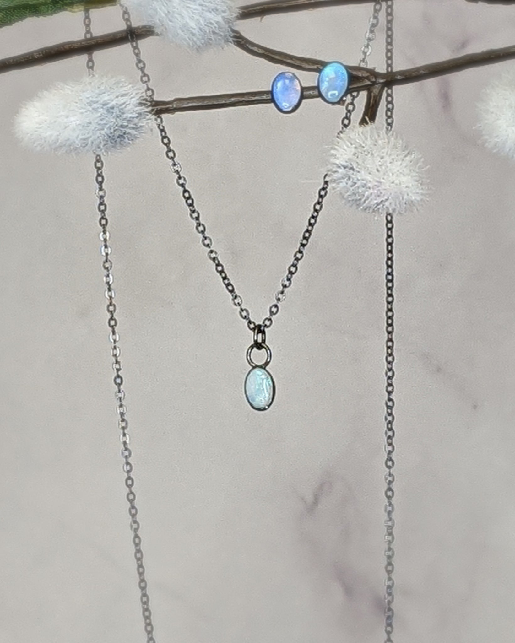 Opal Studs & Solitaire Set