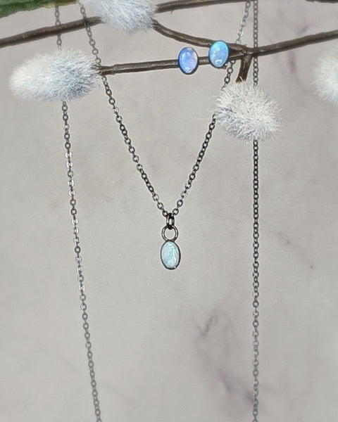 Opal Studs & Solitaire Set
