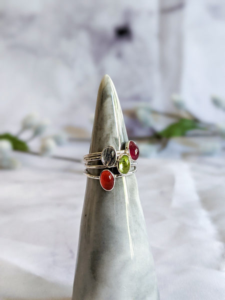 Carnelian Stacker Rings