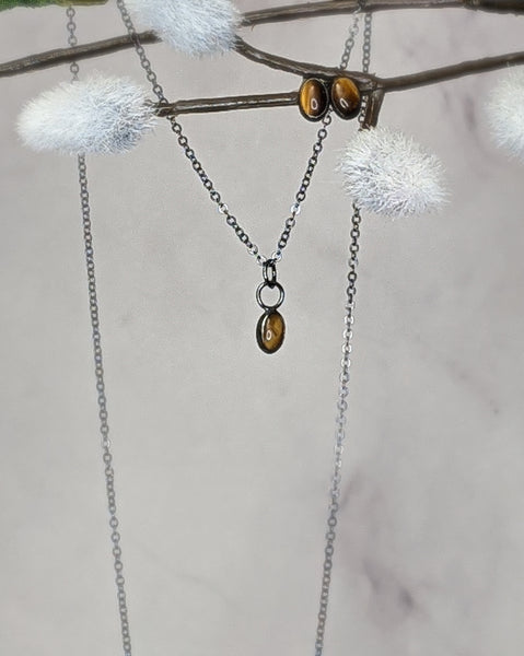 Tiger's Eye Studs & Solitaire Set
