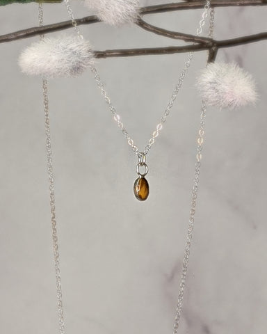 Tiger's Eye Solitaire Pendant